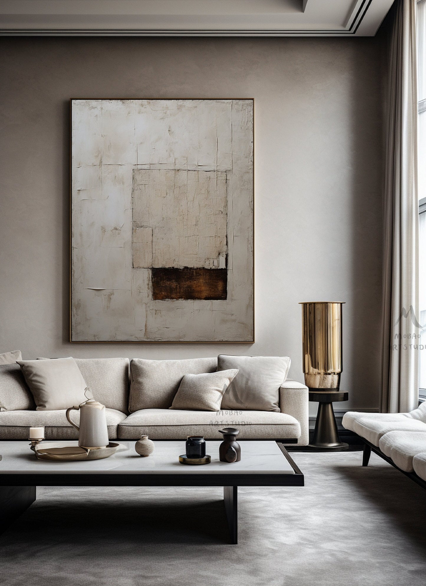 Wabi Sabi Wall Art Beige Wall Art Brown Abstract Art Neutral Wall Art Boho Wall Art Beige Minimalist Painting Large Texture Abstract Art