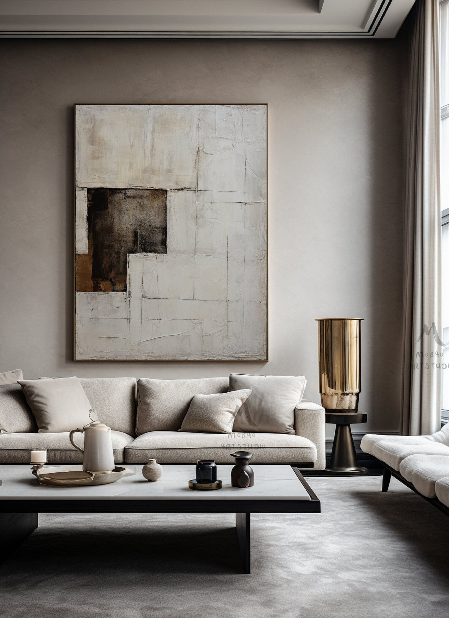 Beige Painting Boho Wall Art Beige Wall Art Wabi Sabi Wall Art Brown Abstract Art Neutral Painting Boho Wall Art Decor Neutral Wall Art