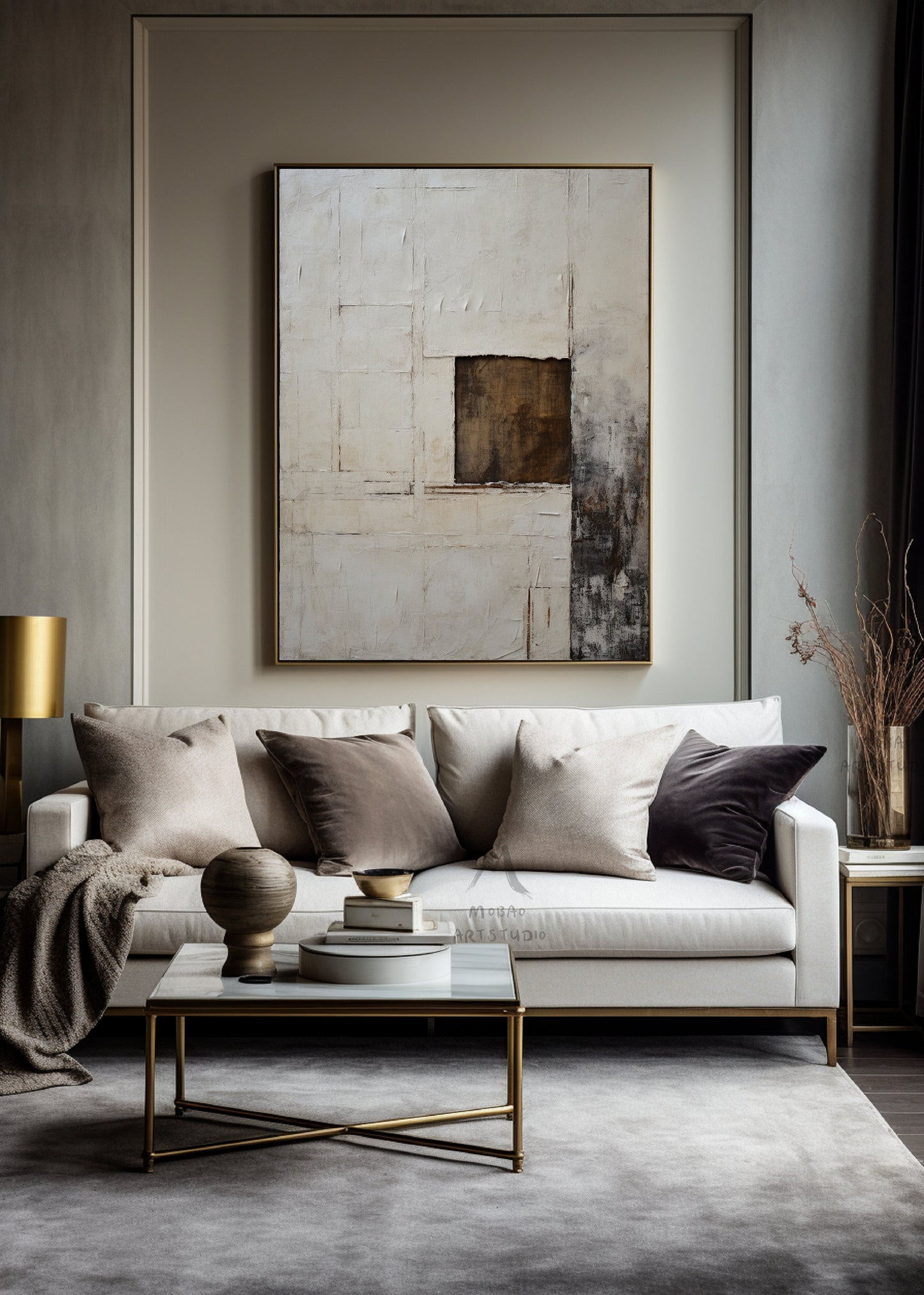 Beige Painting Boho Canvas Wall Art Beige Wall Art Wabi Sabi Wall Art Neutral Canvas Wall Art Brown Abstract Art Boho Wall Art Decor
