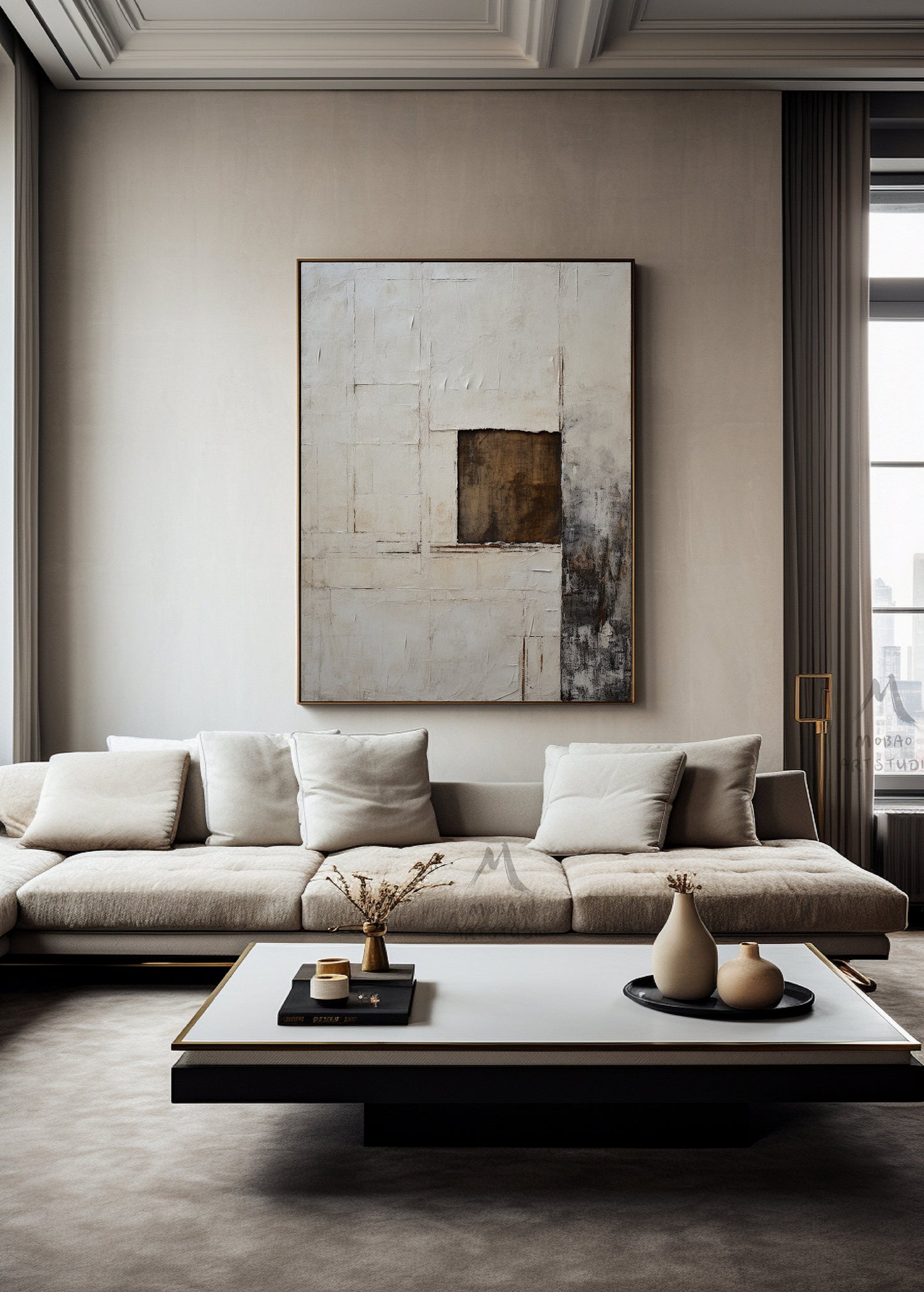 Beige Painting Boho Canvas Wall Art Beige Wall Art Wabi Sabi Wall Art Neutral Canvas Wall Art Brown Abstract Art Boho Wall Art Decor