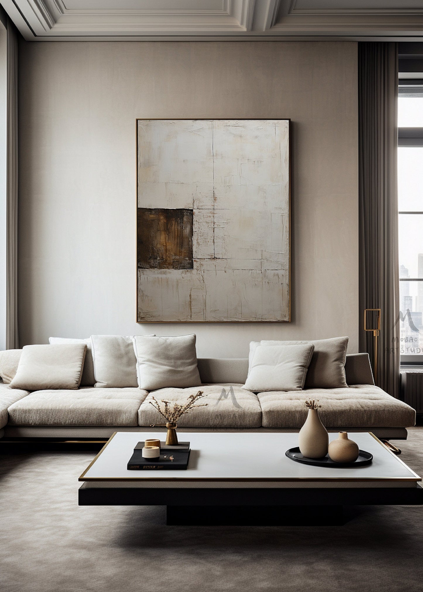 Beige Painting Boho Wall Art Beige Wall Art Wabi Sabi Wall Art Neutral Painting Canvas Wall Art Brown Abstract Art Beige Abstract Painting