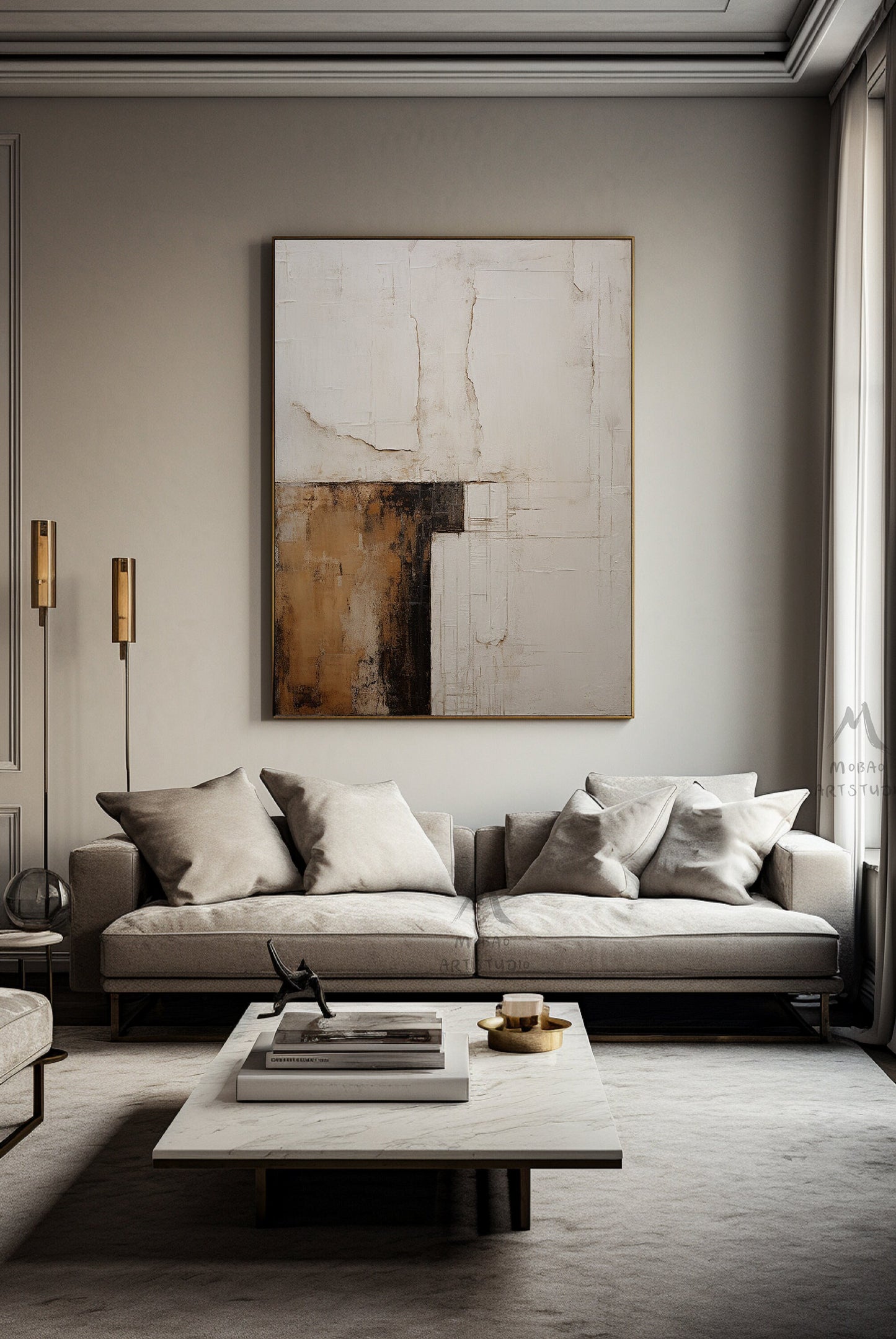 Wabi Sabi Wall Art Beige Painting Boho Wall Art Beige Wall Art Neutral Canvas Wall Art Brown Abstract Art Beige Abstract Painting