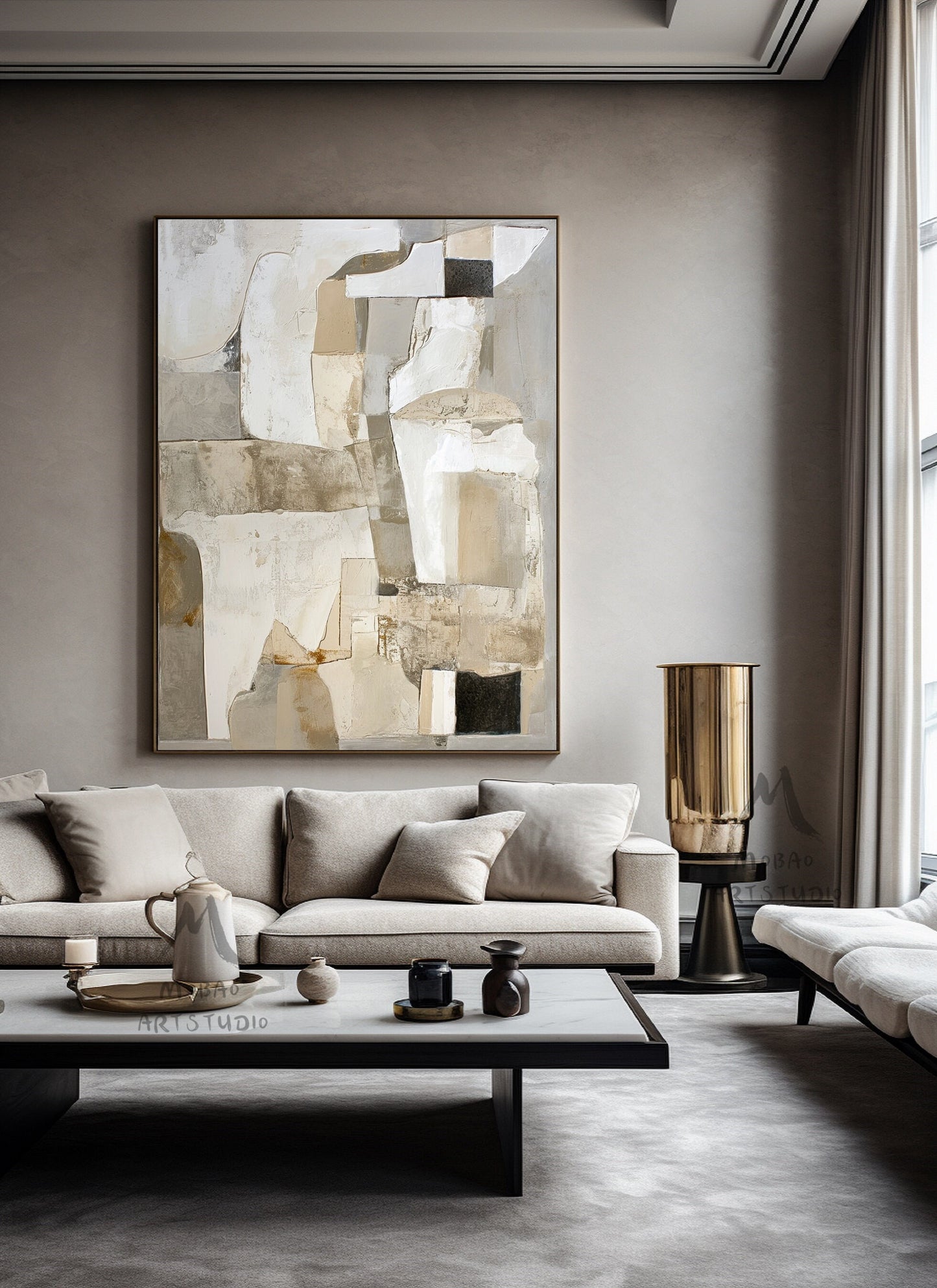 Beige Wall Art Beige Wabi Sabi Wall Art Beige Texture Painting Boho Wall Art Gray Abstract Art Gray Abstract Painting Beige Modern Wall Art