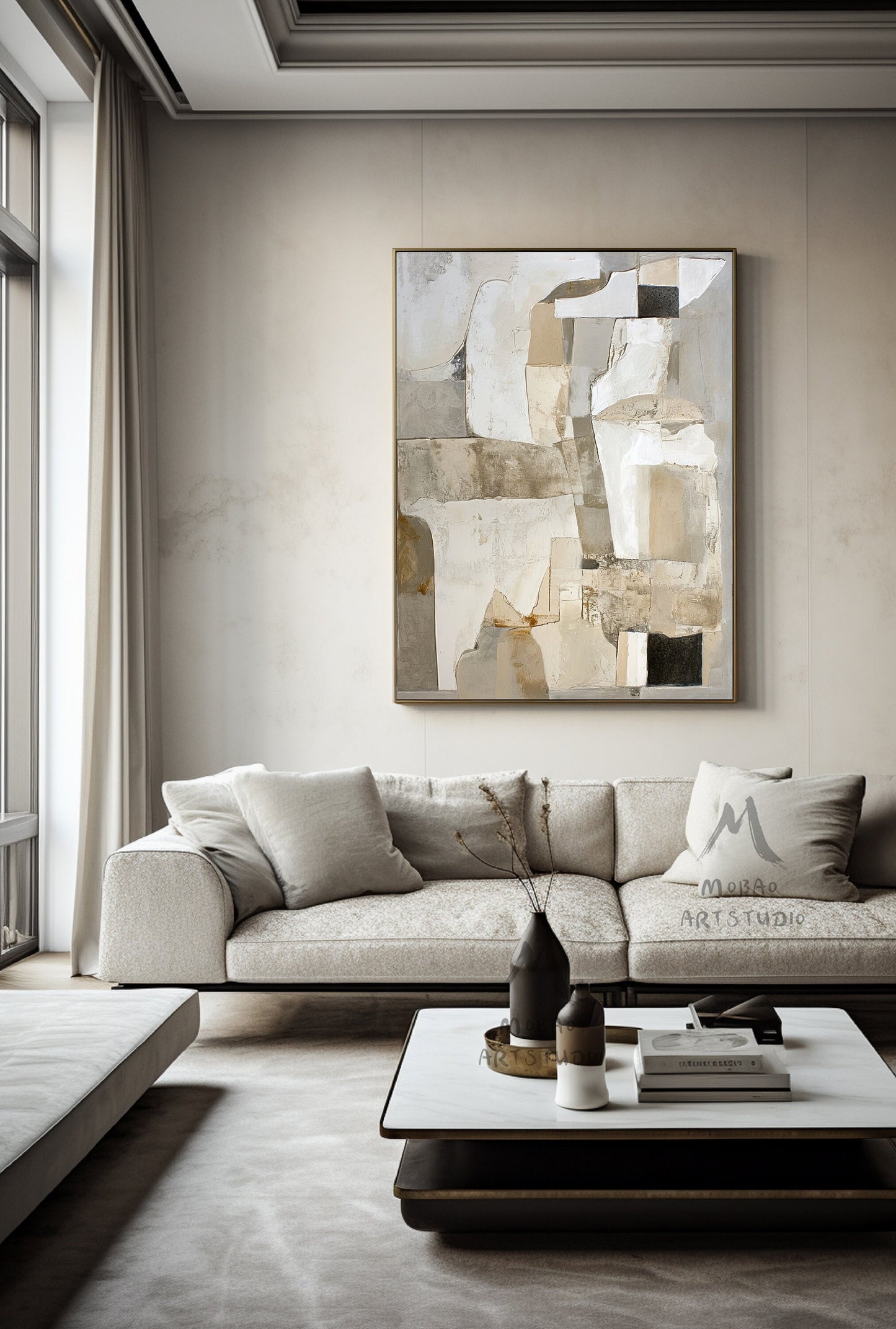 Beige Wall Art Beige Wabi Sabi Wall Art Beige Texture Painting Boho Wall Art Gray Abstract Art Gray Abstract Painting Beige Modern Wall Art