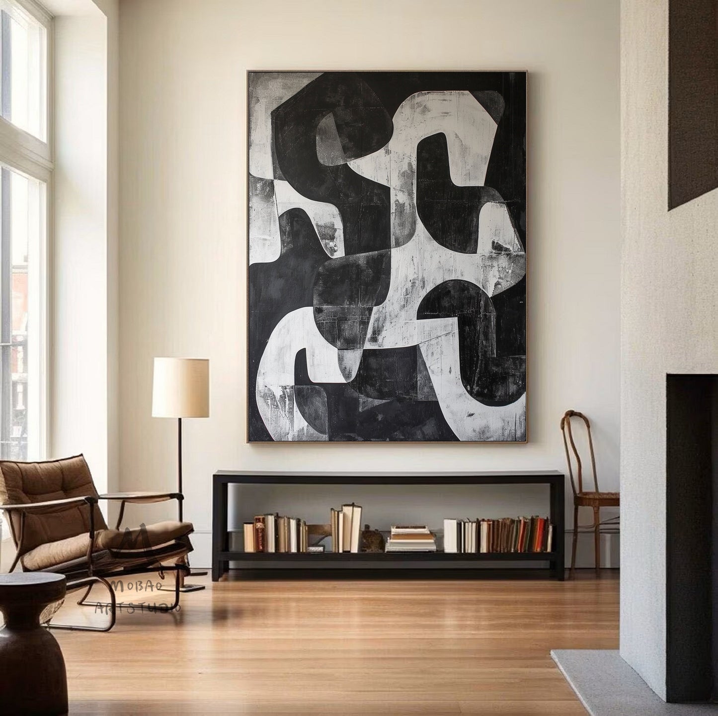 Black Textured Painting On Canvas Black Minimalist Painting Black and White Abstract Painting Gray Minimalist Art Modern Wall Art Decor