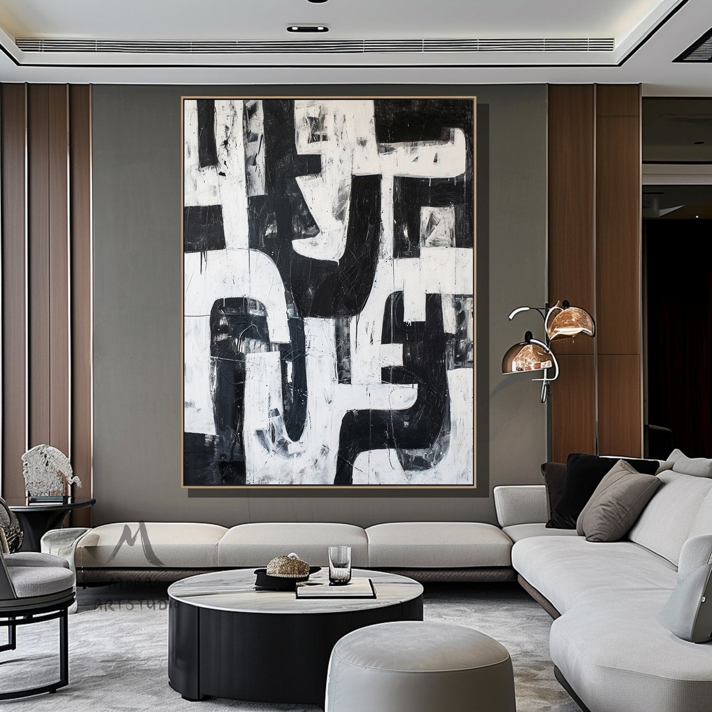 White Wabi Sabi Wall Art Black White Abstract Painting Large Black Minimalist Wall Art White Textured Canvas Painting Neutral Wall Art Decor