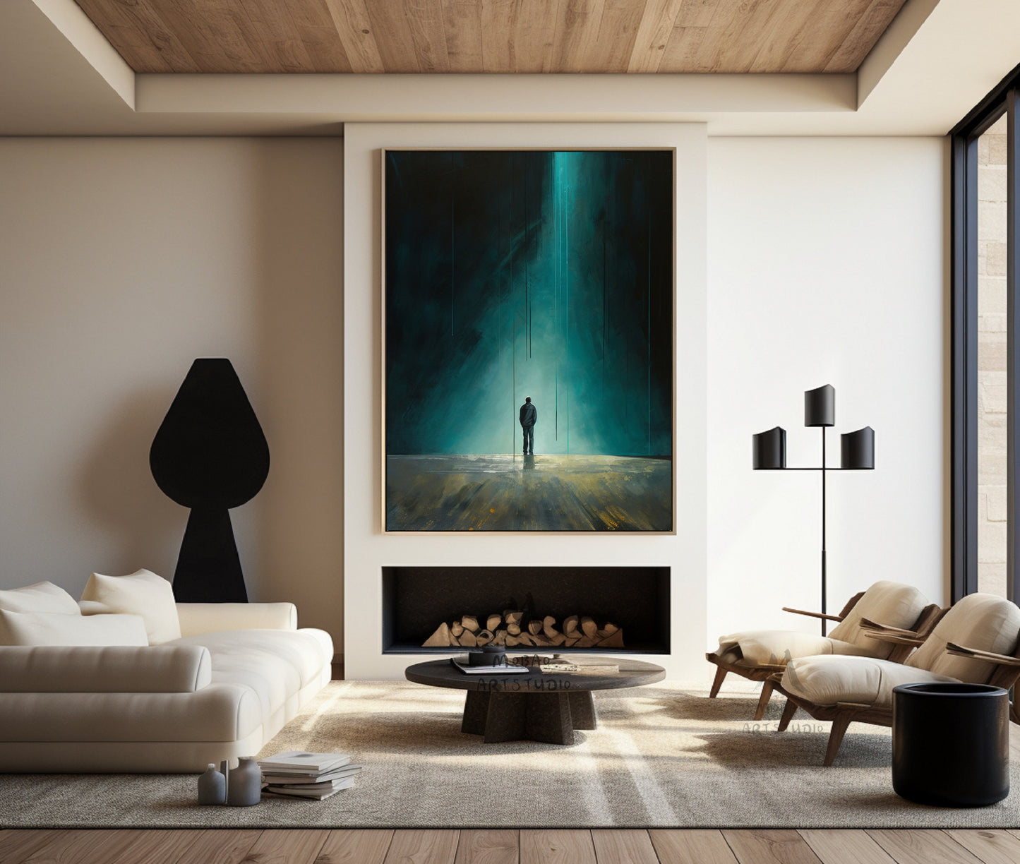 Large BLUE Abstract Painting Blue Minimalism Painting Blue Wall Art Blue Canvas Painting Blue Abstract Art Blue Canvas Wall Art:Hope-7