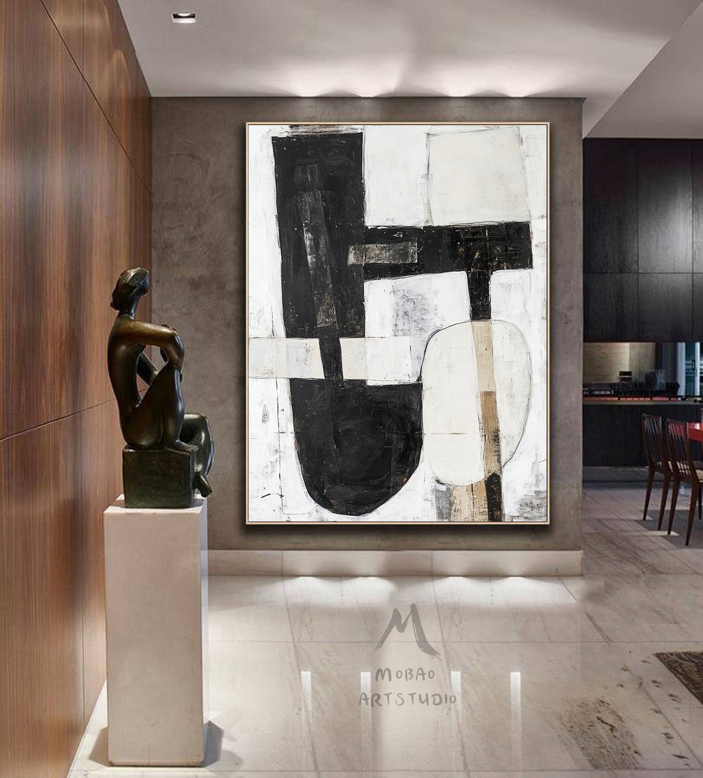 Orange Wall Art Wabi Sabi Wall Art Beige Painting Boho Wall Art Neutral Abstract Wall Art Orange Abstract Art Black Abstract Painting