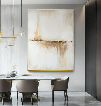 Original beige abstract painting, large brown abstract painting, beige minimalist painting, modern wall decoration painting, abstract painting