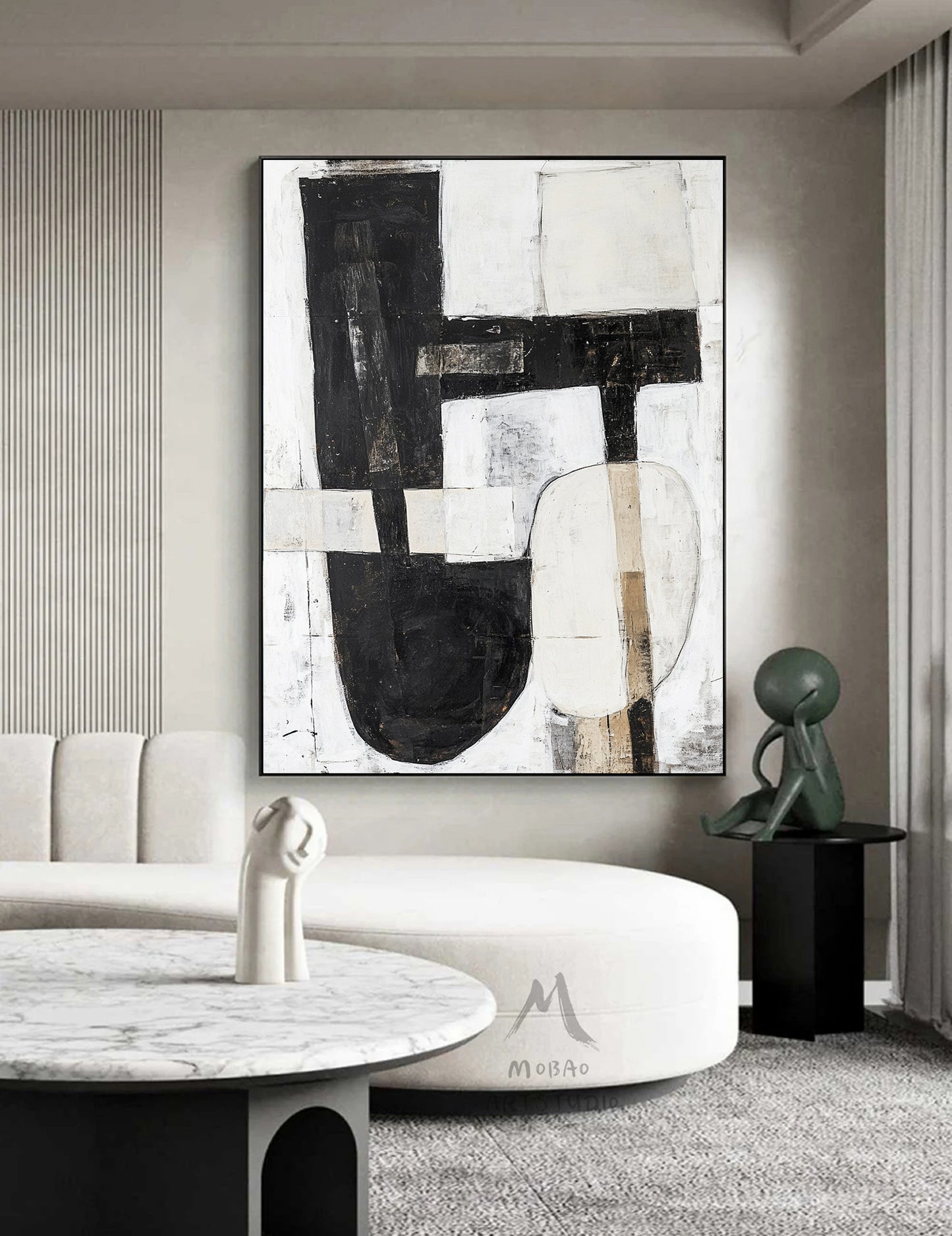 Orange Wall Art Wabi Sabi Wall Art Beige Painting Boho Wall Art Neutral Abstract Wall Art Orange Abstract Art Black Abstract Painting