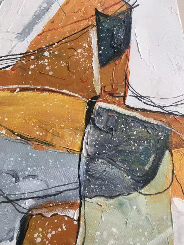 Large Abstract Painting Original Art Abstract Painting,Beige Painting Bule Painting, Minimalist Abstract Painting,Large Wall Canvas Painting