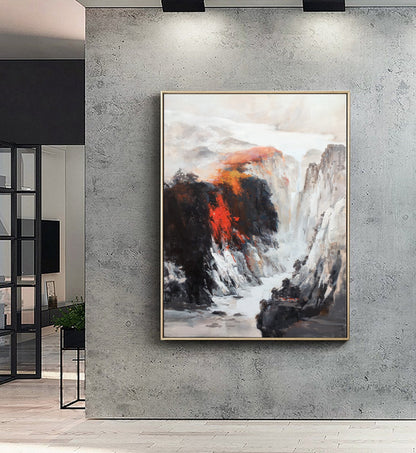 Original landscape painting,Large mountain landscape painting on Canvas,Sky oil painting,Large Landscape abstract painting,Living room art