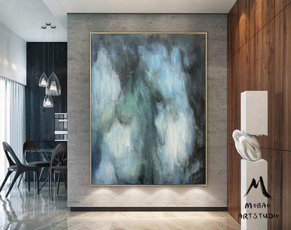 Green Minimalism Painting Large Green Abstract Painting Green Wall Art Green Canvas Painting Green Abstract Art Green Canvas Wall Art