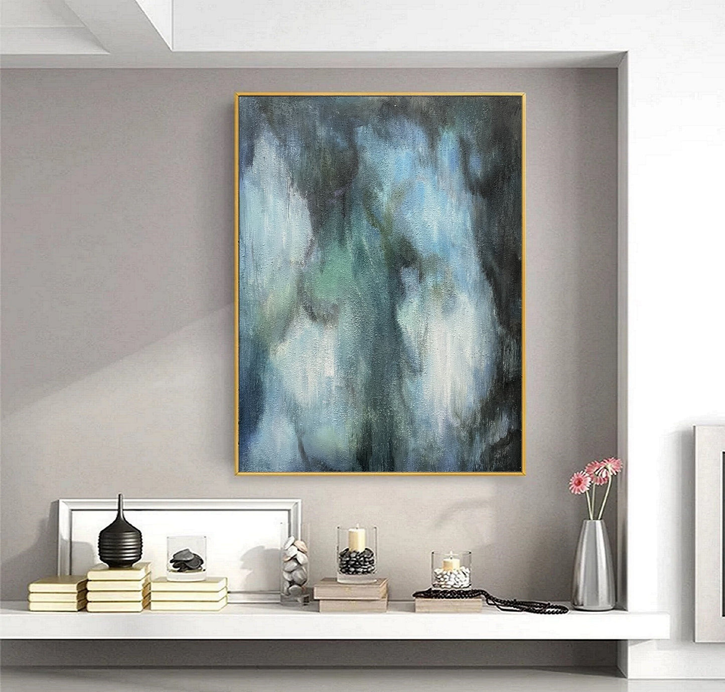 Green Minimalism Painting Large Green Abstract Painting Green Wall Art Green Canvas Painting Green Abstract Art Green Canvas Wall Art