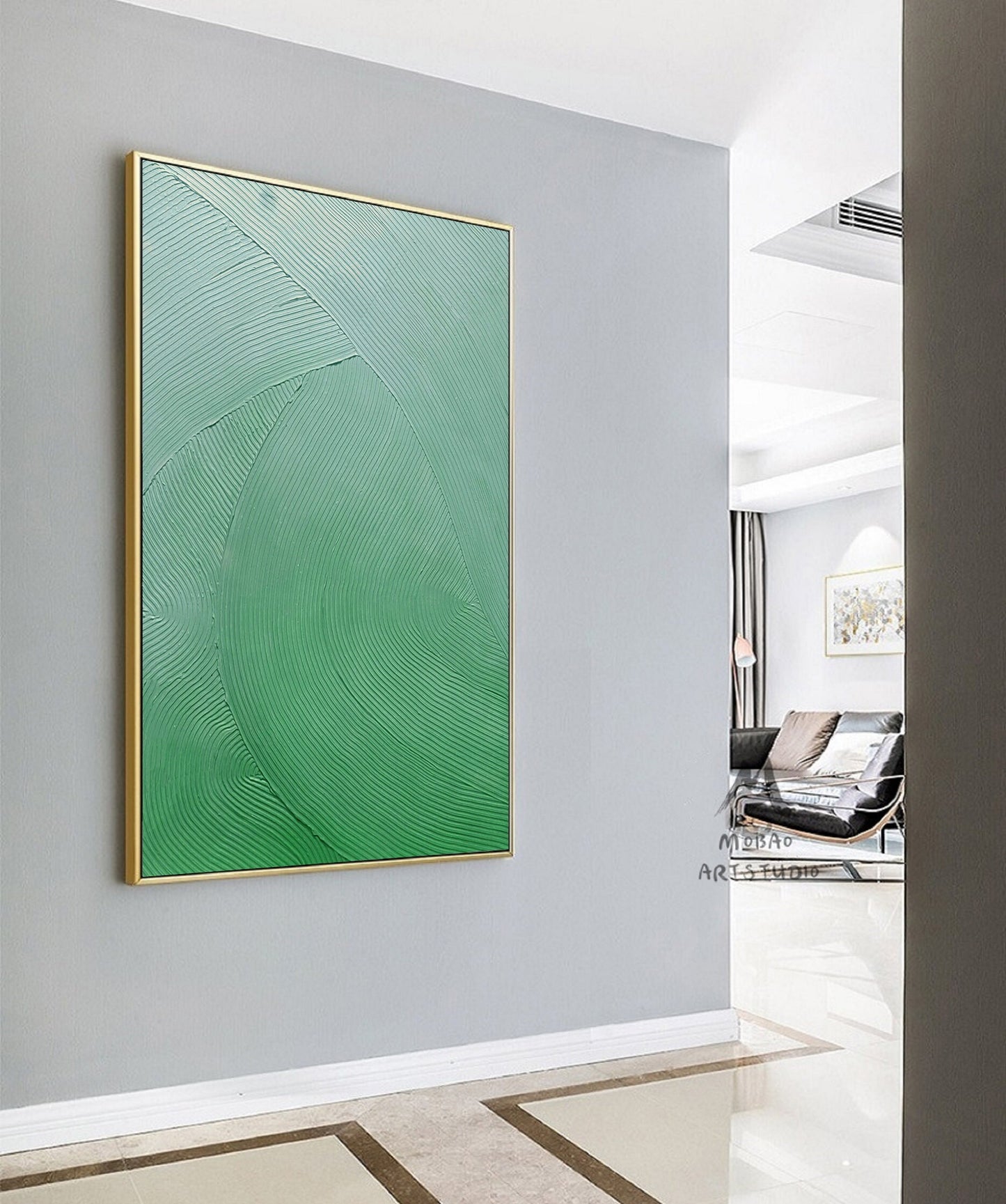 Green Abstract Painting Wabi Sabi Wall Art Green Minimalist Art Boho Wall Art Green Minimalist Painting Green Wall Art Green Canvas Painting