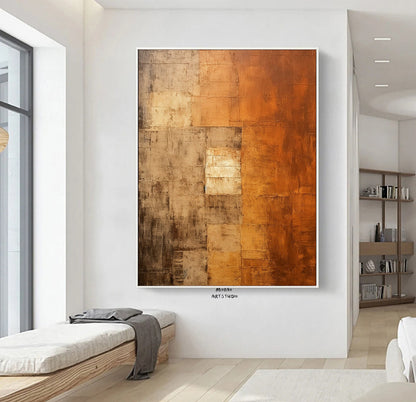 Orange Abstract Painting Brown Minimalist Art Orange 3D Texture Art Orange Abstract Art Brown Wall Art Brown Abstract Art Brown Wall Art