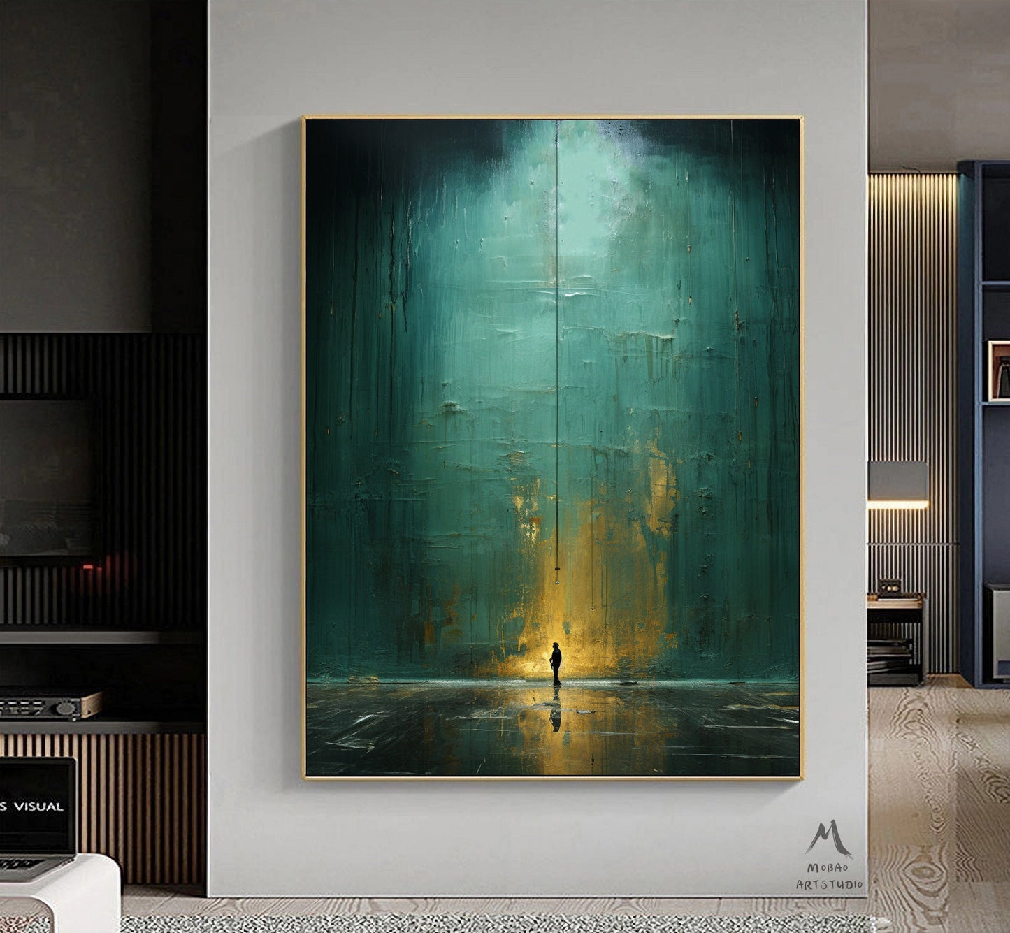 Green Minimalism Painting Green Canvas Painting Green Abstract Art Green Wall Art Green Canvas Wall Art Large Green Abstract Painting:Hope-5