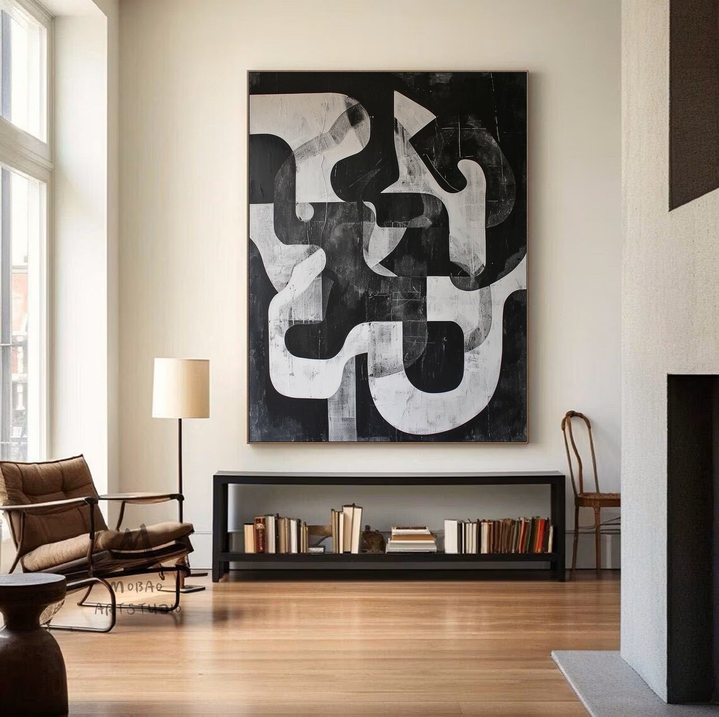 Large Black And Gray Abstract Wall Art Contemporary Abstract Painting on Canvas Black Textured Wall Art Black Art Modern Wall Decor